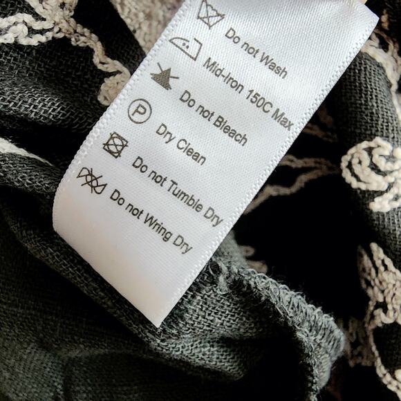 Sana Safinaz Floral Embroidered Tunic Midi Dress - Dark Grey - Size M - Picture 11 of 12